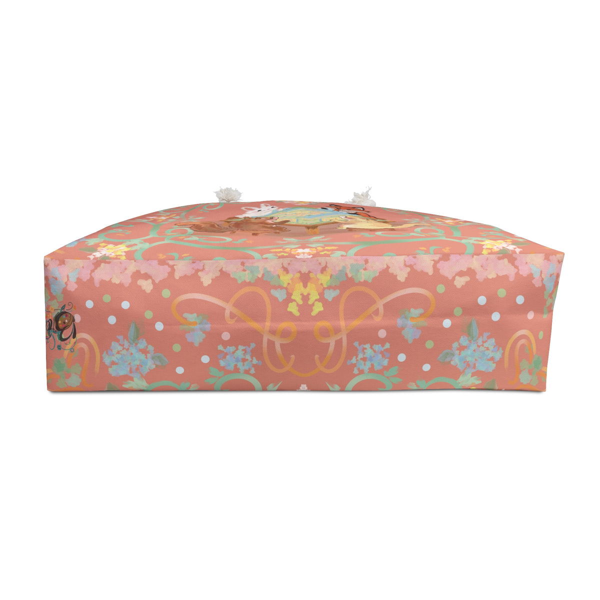 Blush Woodland Game Night Weekender Bag — Cute Rabbit, Fox & Squirrel Mahjong Game Tote