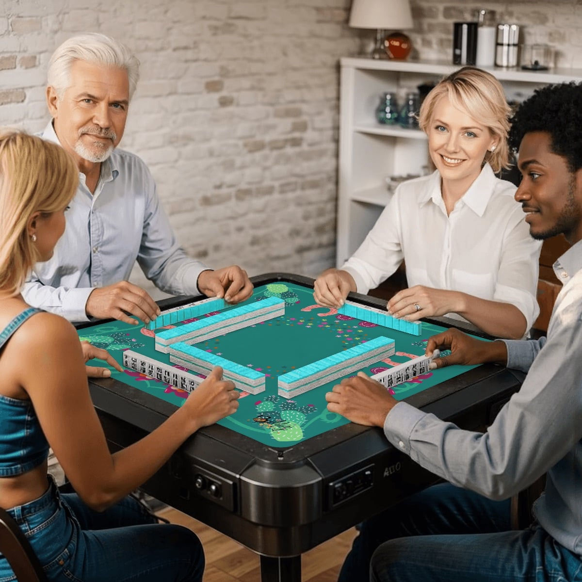 Bam-bam 'zon-Mahjong Mat 31.5"x31.5" (Ship Folded)