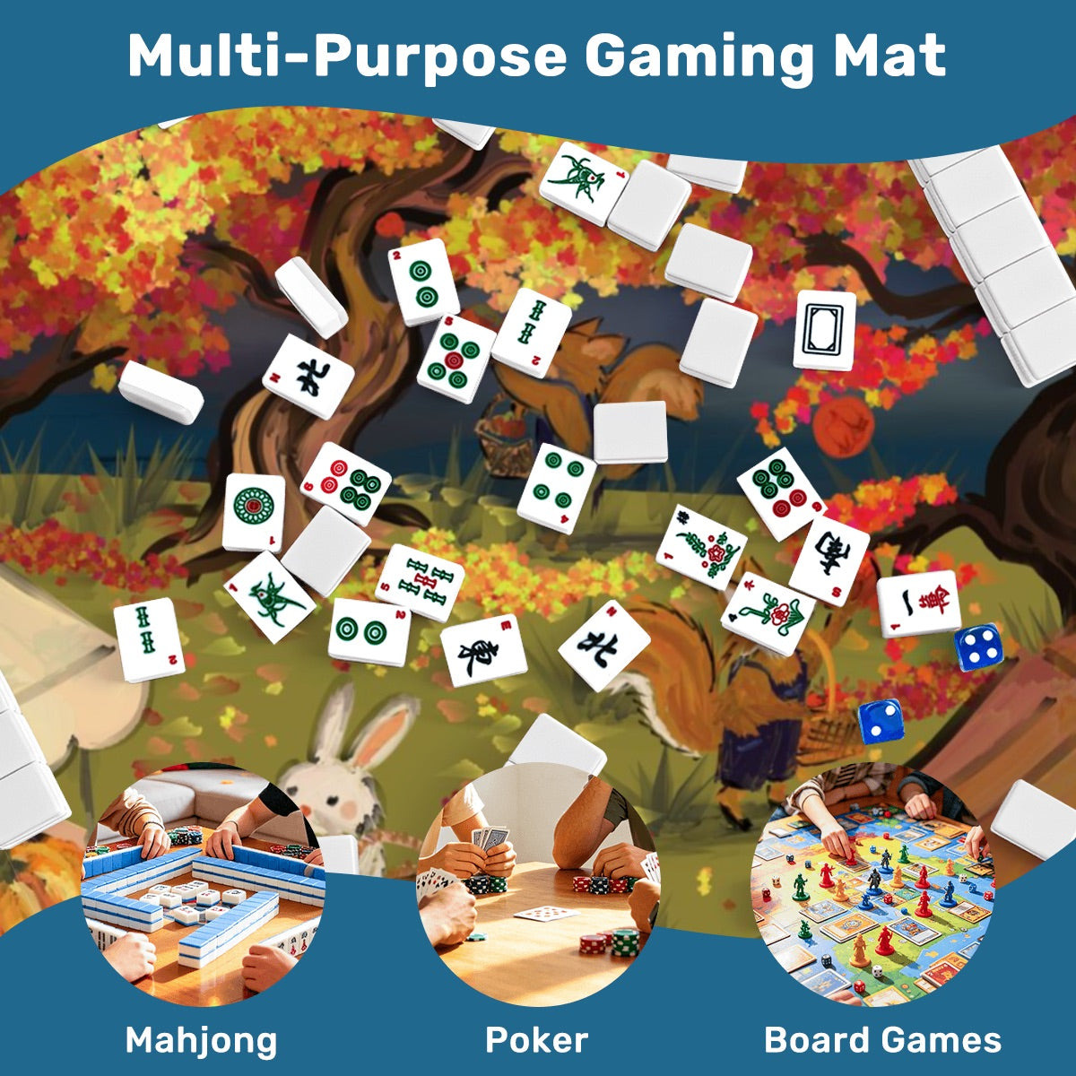 Apple pickin’- Thickened Mahjong Mat SleekSurface (Ship Rolled Up)-Special price Autumn Season Mat