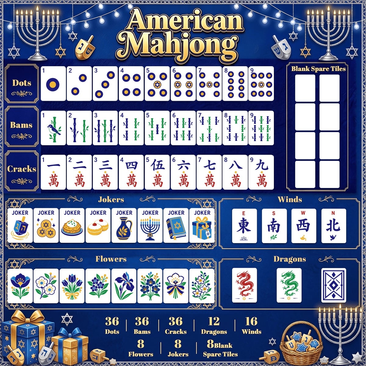 Heritage Hanukkah Mahjong Tiles IMG1592