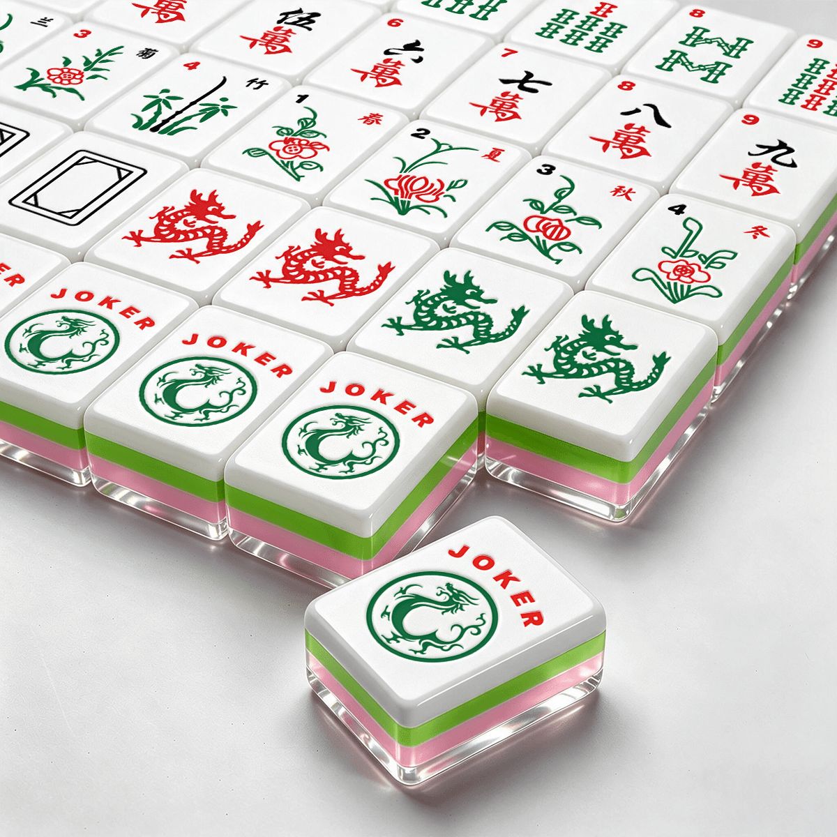 4 layer American Mahjong Tiles Set Painted Bunny