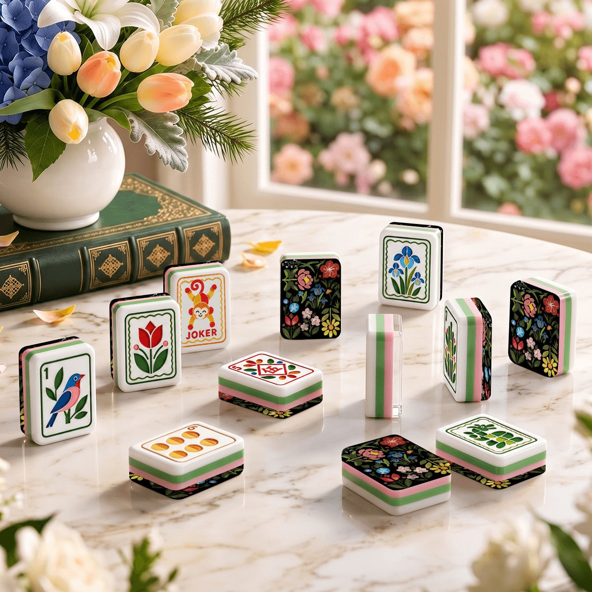 Modern Folk American Mahjong Tiles 4Layer Acrylic in multiple designs