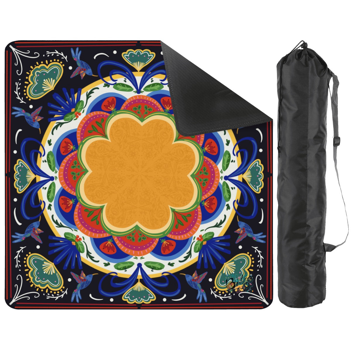 Folk Art- Choice of colorway Mini Travel Mahjong Mat 20.9"x20.9" (Ship Rolled up)