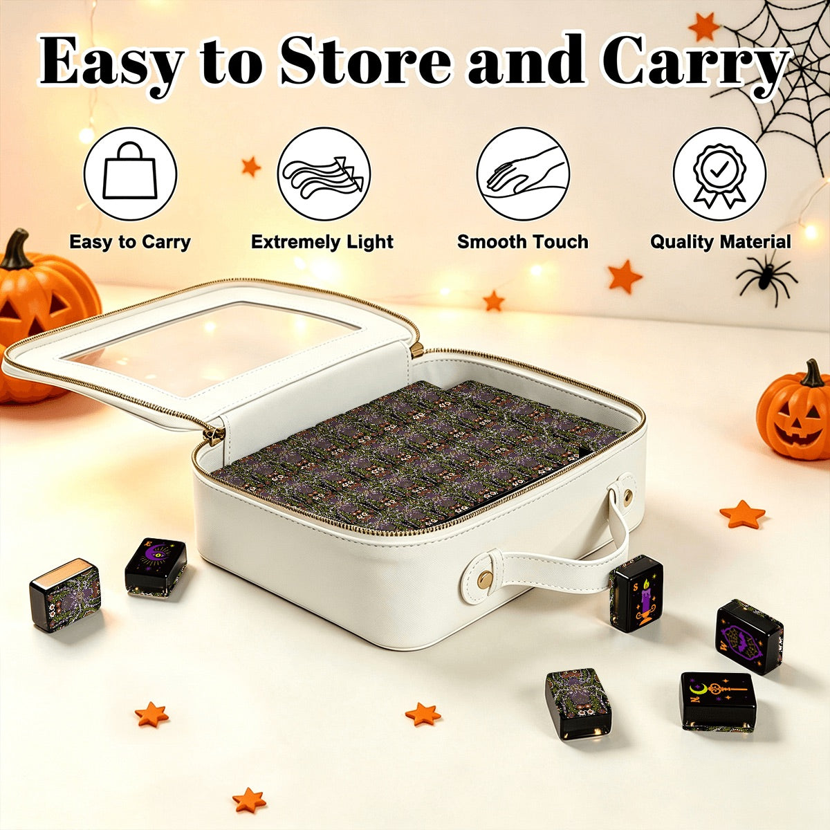 Folksie Spider Pumpkin Hex Halloween Mahjong Tiles