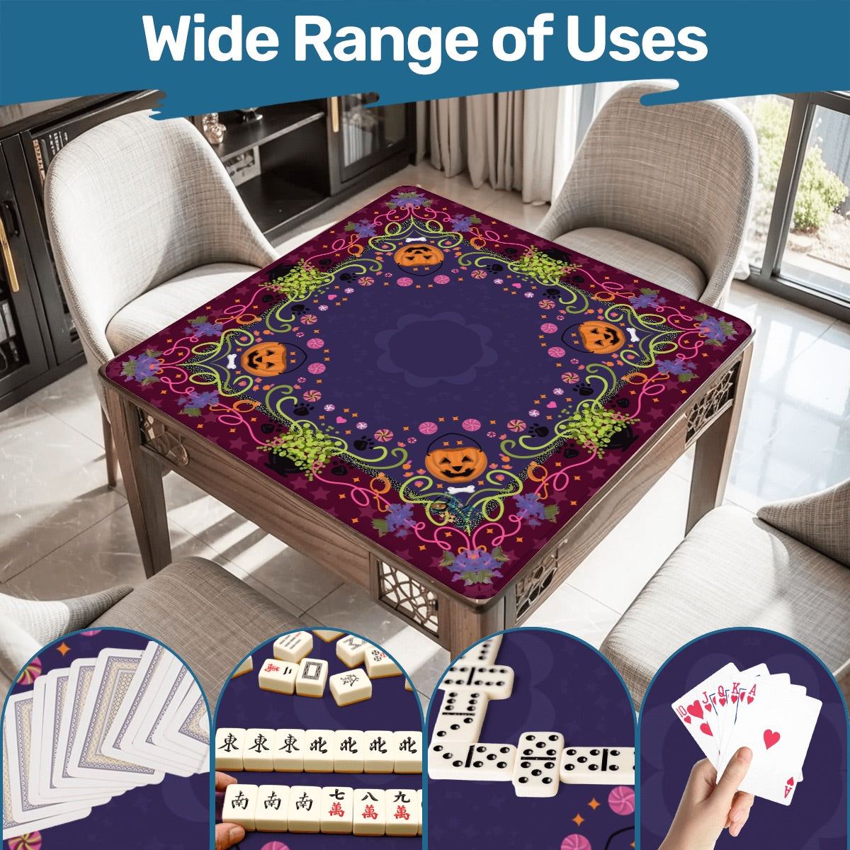 Wicked doggo Mahjong Mat Larger-33"x33" (Ship Rolled up)