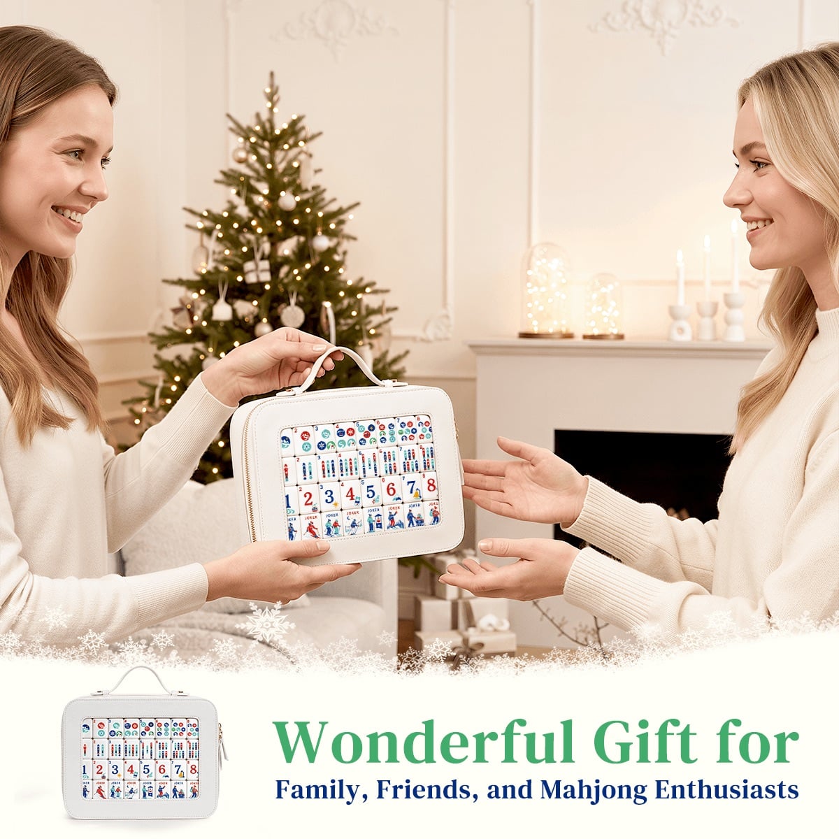 ApresSki Winter American Mahjong Tiles with skiers