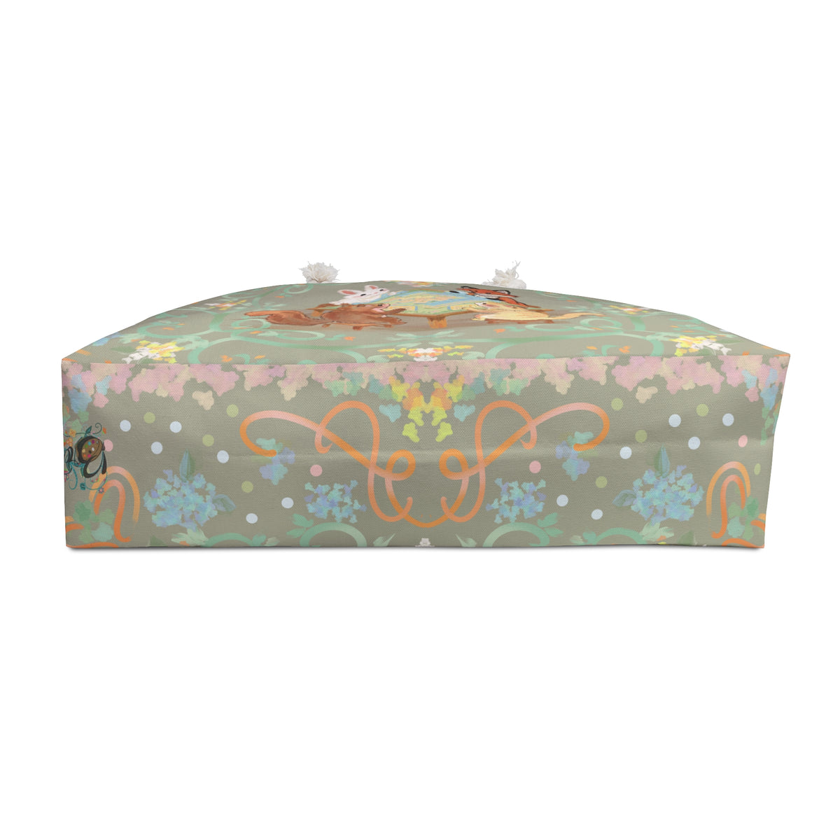 Sage Grey Woodland Game Night Weekender Bag — Cute Rabbit, Fox & Squirrel Mahjong Game Tote