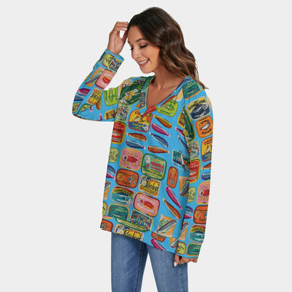 Ocean blue sweet sardines sweater-shirt