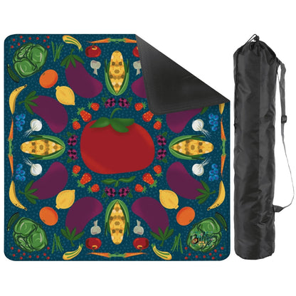 Farmers market hand-illustrated mahjong mat by Brewtifully