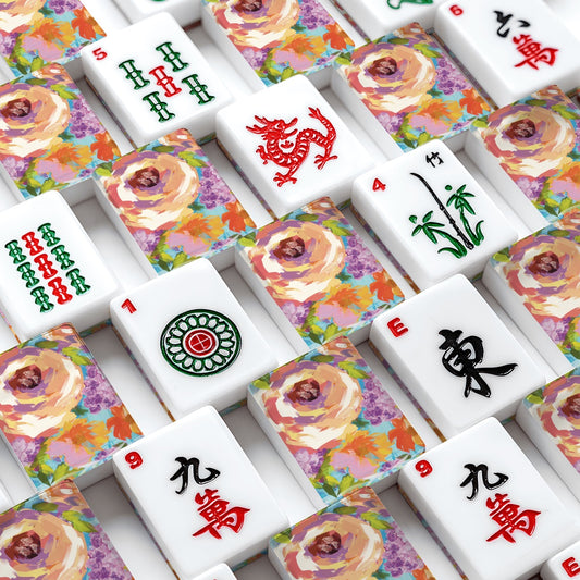 Painted Florals American Mahjong Tiles