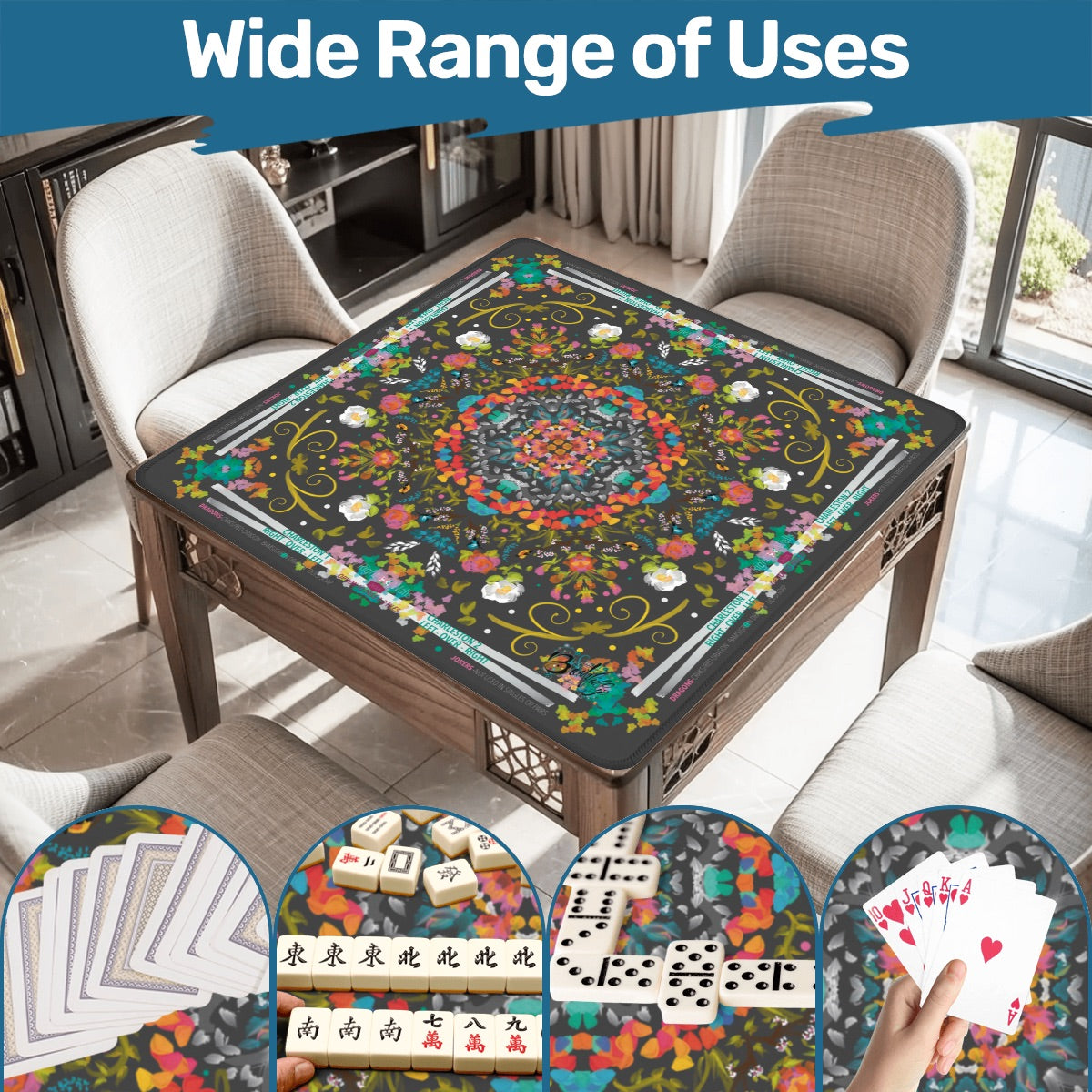Mahjong Mat (Made in USA) Spring Collection - 2mm w instructions