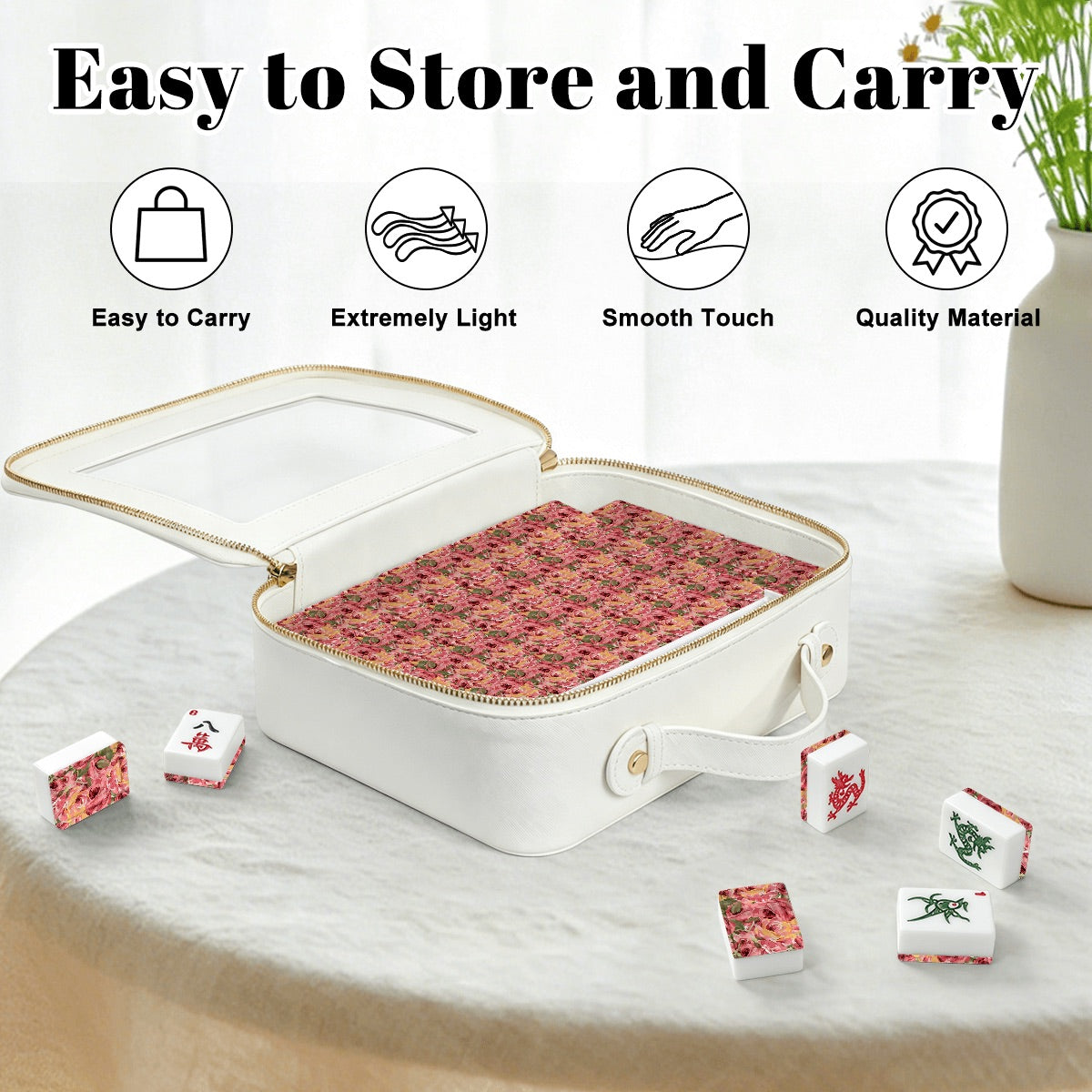 Hand painted Roses American Mahjong Tiles