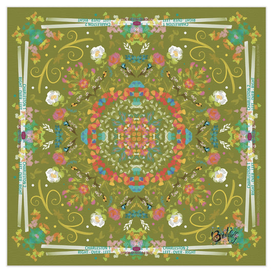 2026 Spring on Green Vegan Leather Mahjong Mat