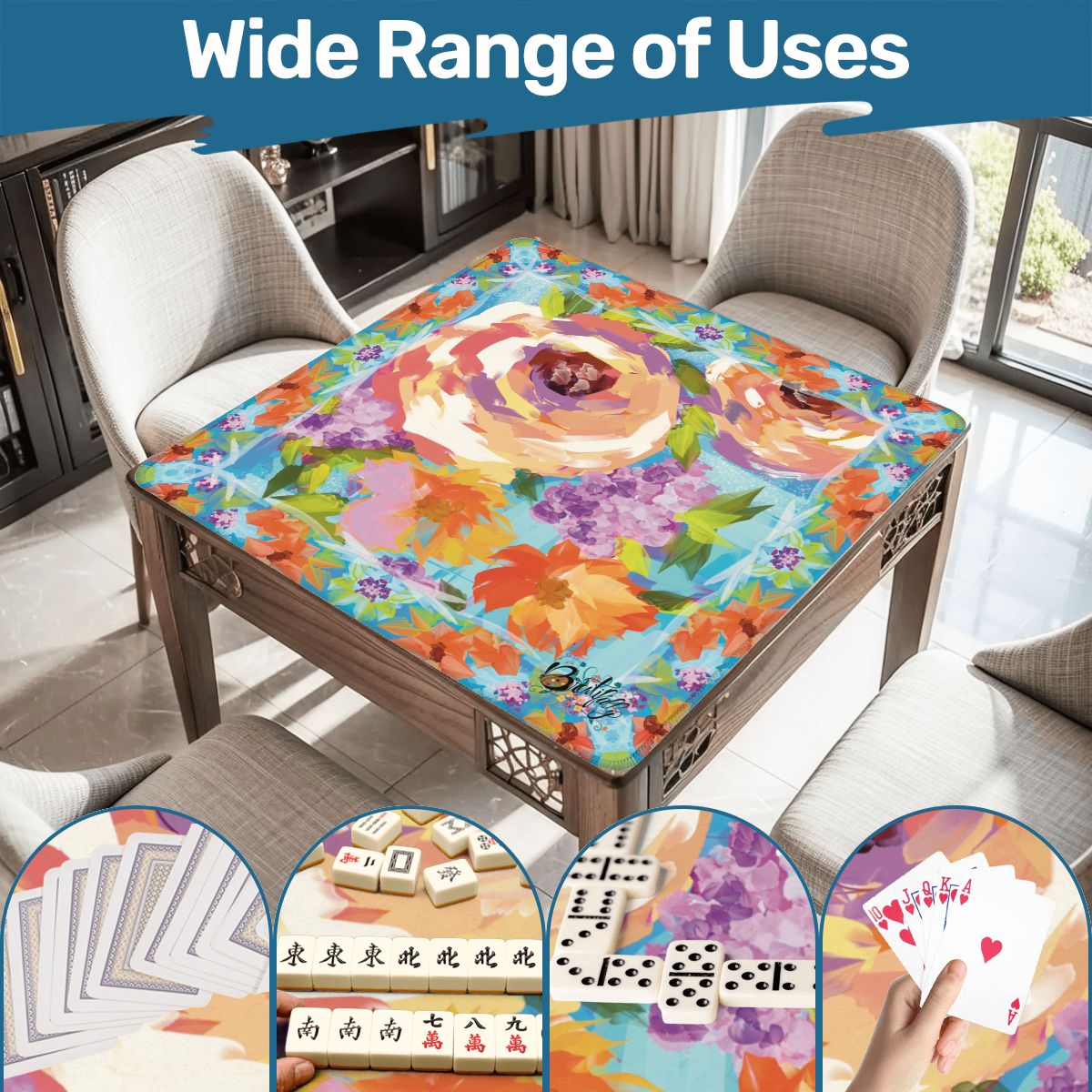 Mahjong Mat (Made in USA) Bright Blooms