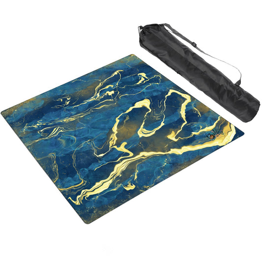 Mahjong Mat SleekSurface Geode series  blue gold vein