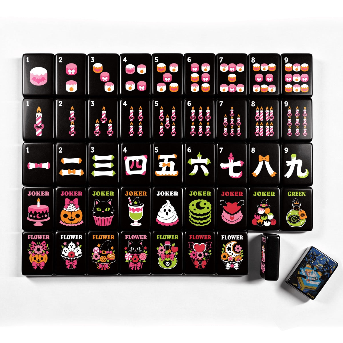 Paws, paws, paws Gothic Dessert Halloween Mahjong Tiles  Single Layer