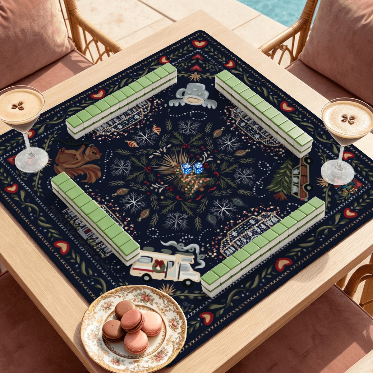 Mahjong Mat SleekSurface (Made in USA) Christmas memories and traditions