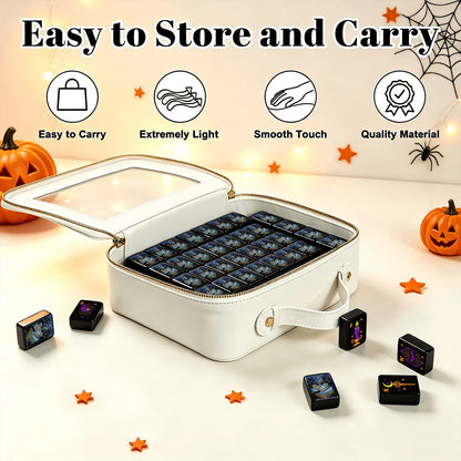 Paws, paws, paws Pumpkin Hex Halloween Mahjong Tiles  Single Layer