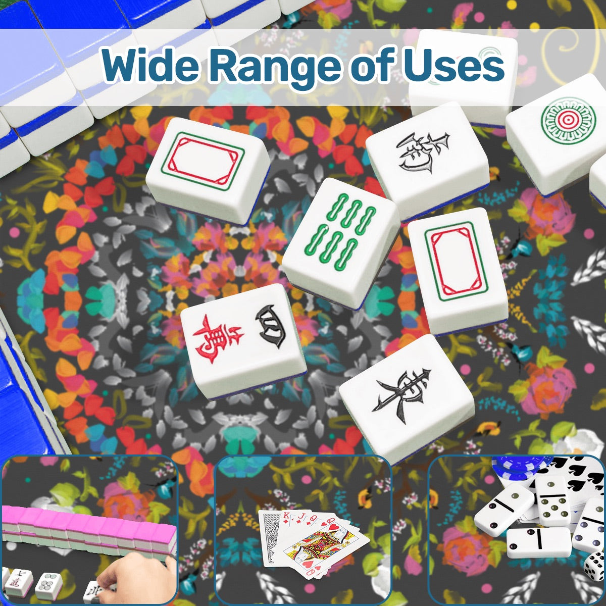 Mahjong Mat (Made in USA) Spring Collection - 2mm w instructions