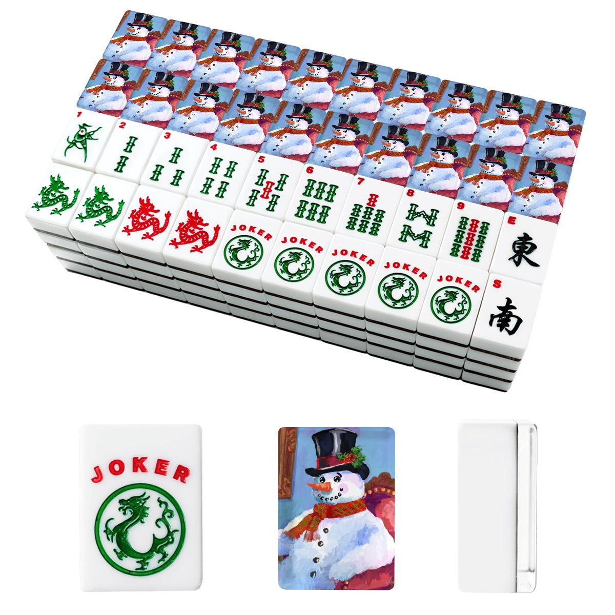 Chill Dude Snowman American Mahjong Tiles