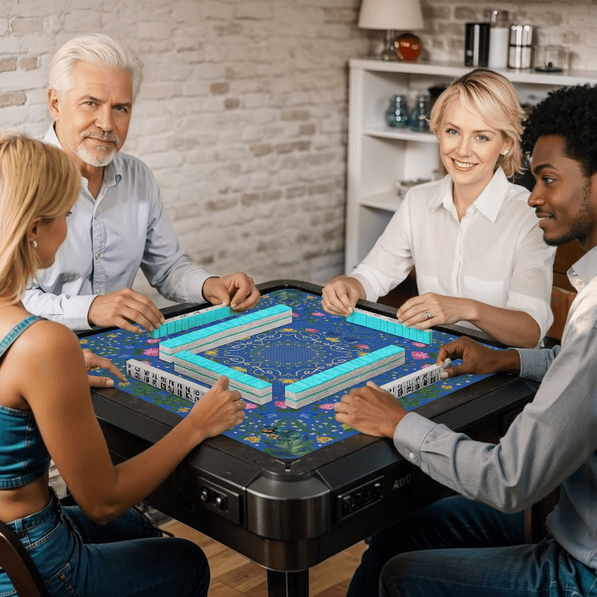Hope in Blue Mahjong Mat 33"x33" (Ship Rolled up) HopeVillagemat