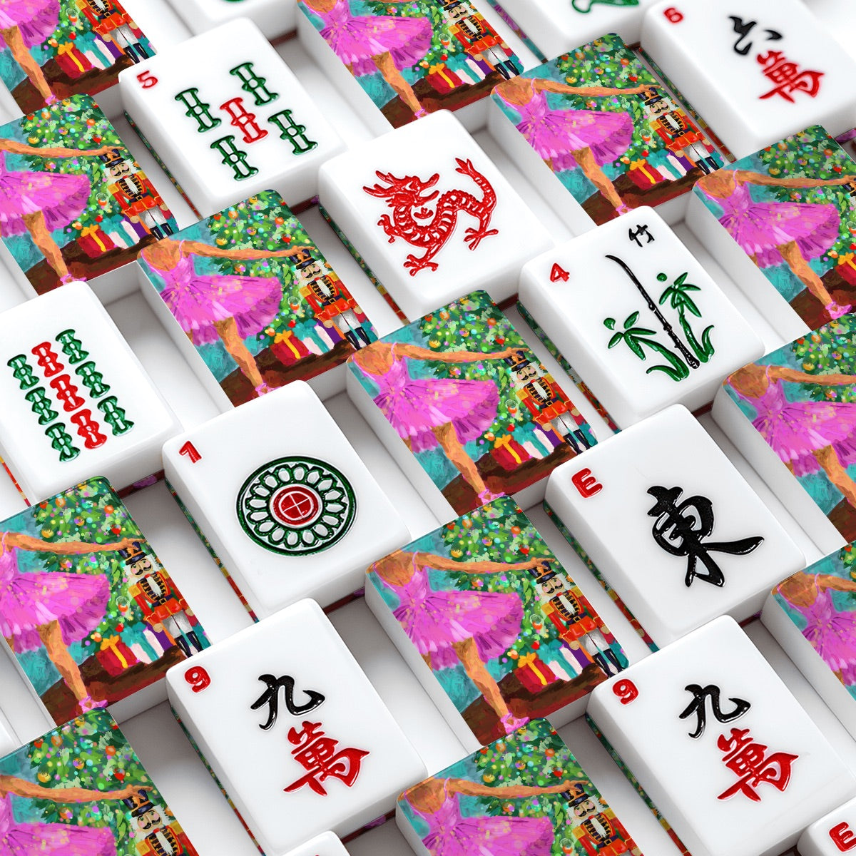 Christmas Morn American Mahjong Tiles
