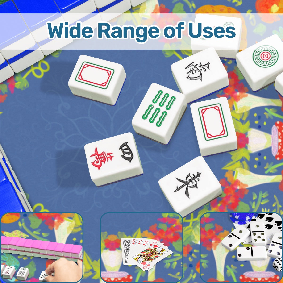 Mahjong Mat (Made in USA) Neon summer nights periwinkle