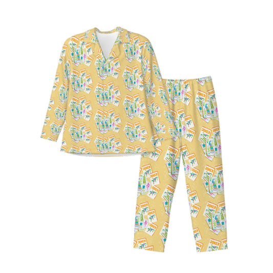 Mahjong pajamas, tiles on yellow