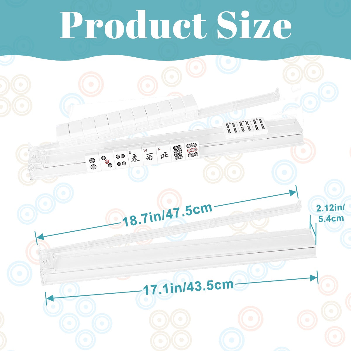 4 Mahjong White on Black-Tile Pusher Racks with Bag
