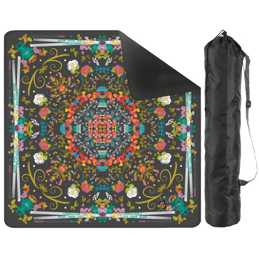 Summer on Slate- Mini Travel Mahjong Mat 20.9"x20.9" (Ship Rolled up)