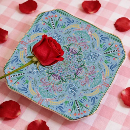 Scalloped Ceramic Mahjong Dice Tray in variety of patterns