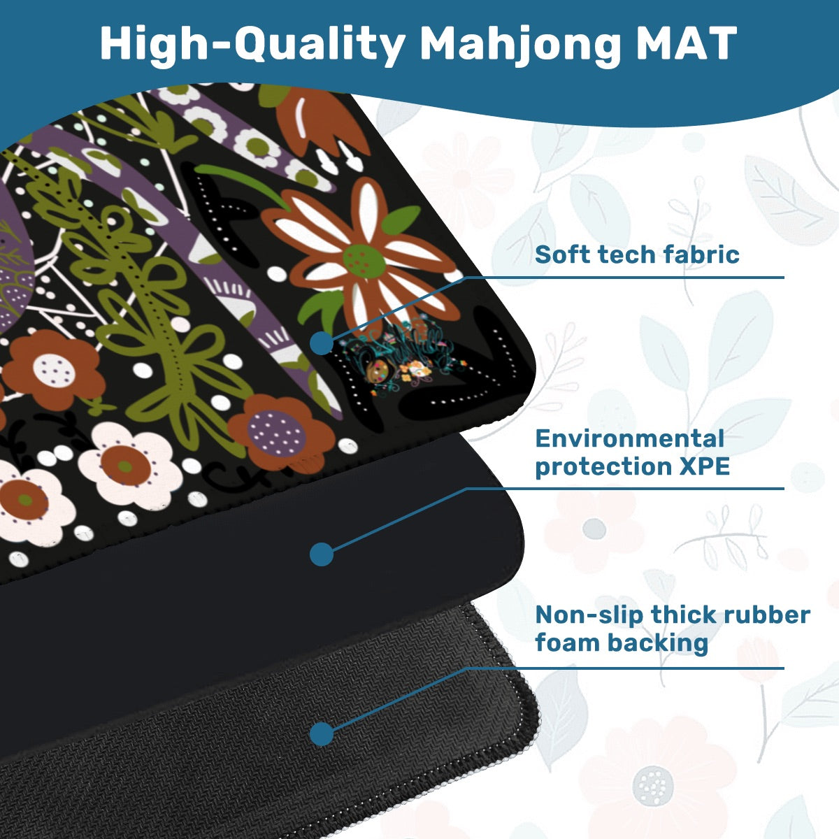 Folk art spider Mahjong Mat 31.5"x31.5" (Ship Rolled up)