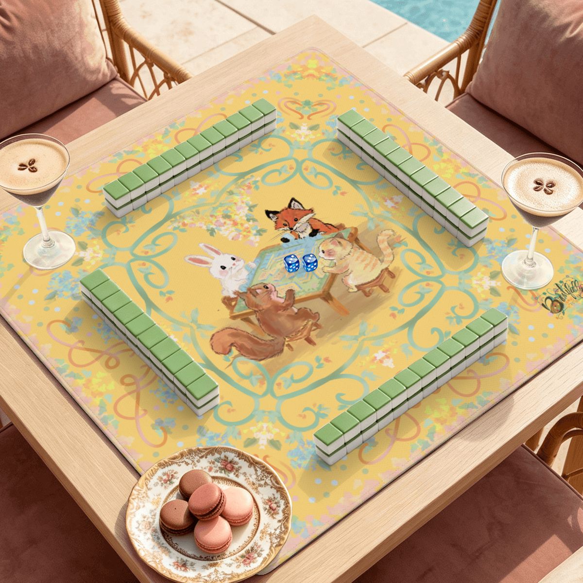 Mahjong Mat SleekSurface (Made in USA) Pretty,PrettyPlayers- Choose uour colorway
