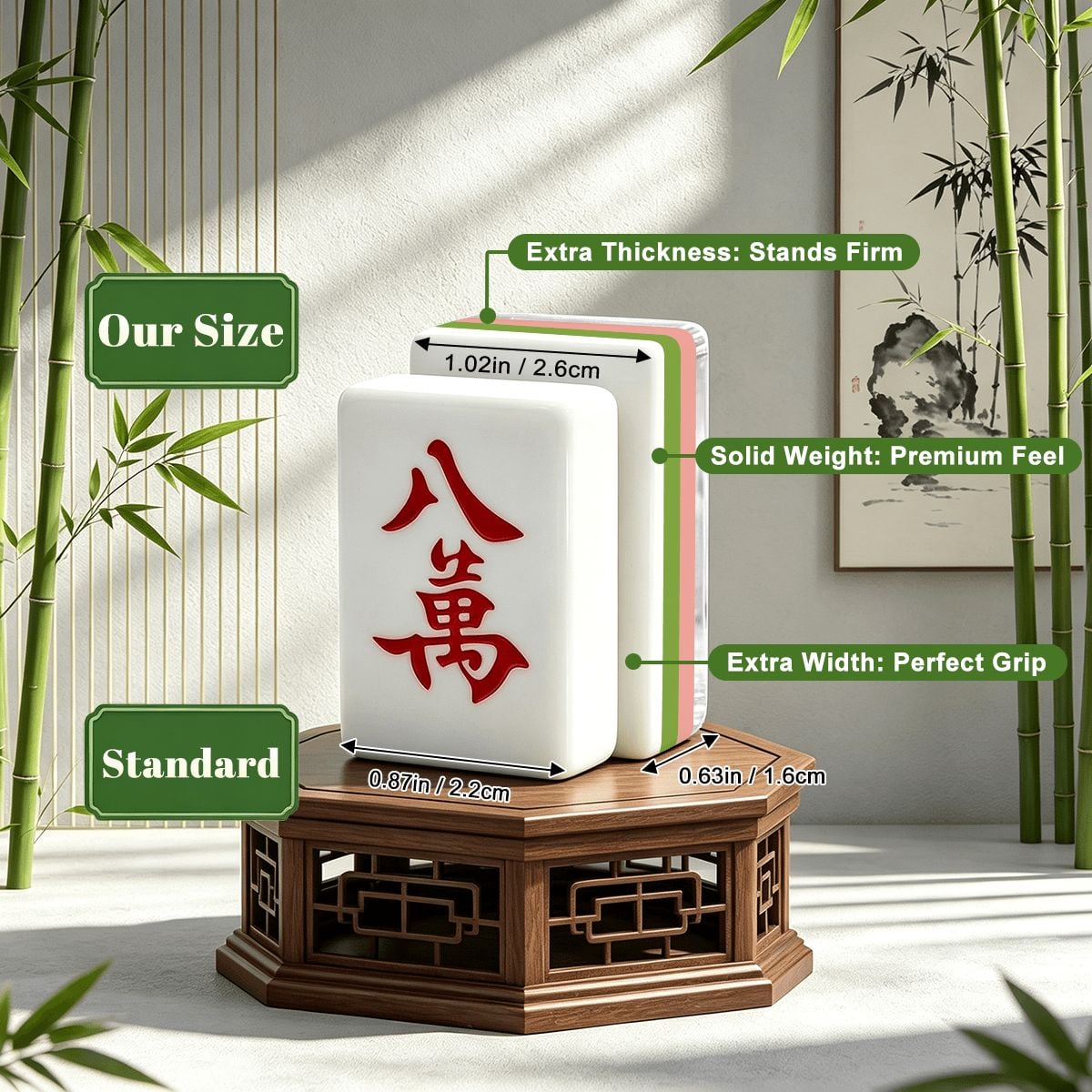4 Layer American Mahjong Tiles Set Bold floral