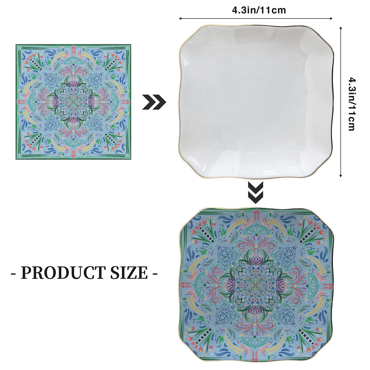 Scalloped ceramic mahjong dice tray patterns by Brewtifully