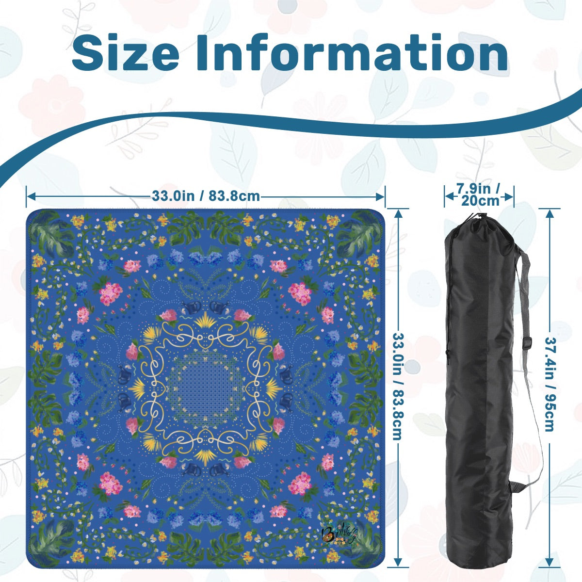 Hope in Blue Mahjong Mat 33"x33" (Ship Rolled up) HopeVillagemat