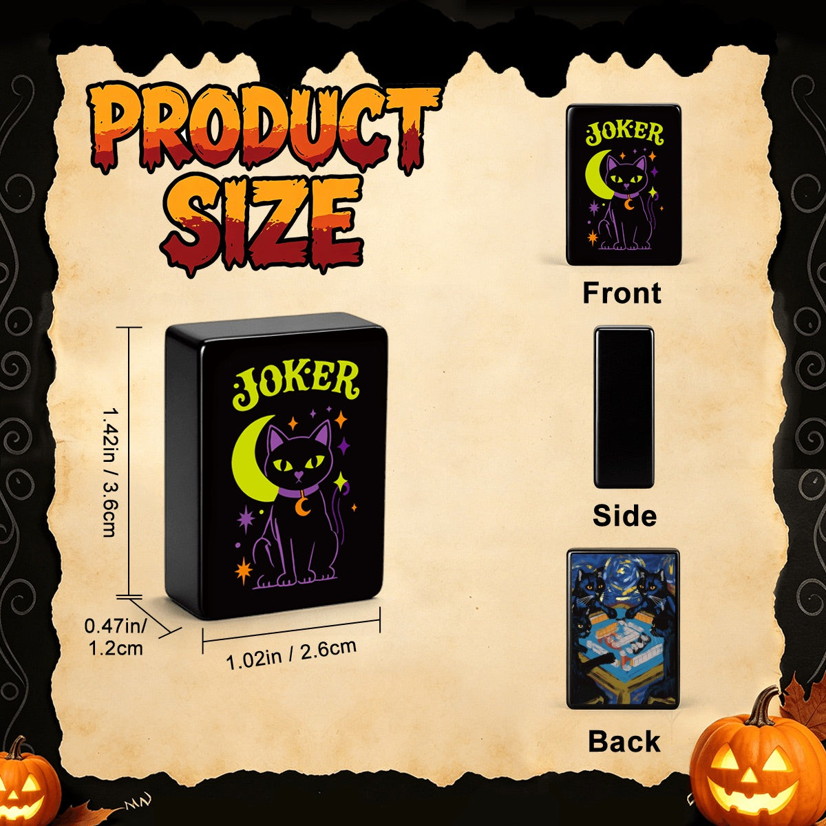 Paws, paws, paws Pumpkin Hex Halloween Mahjong Tiles  Single Layer