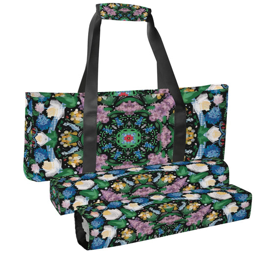 Mahjong Bag Set 3 Pcs Picnic in the flowers-on black