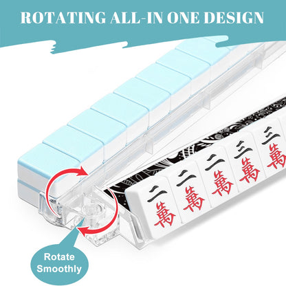 4 Artistic White on Black Mahjong Tile Pusher Racks