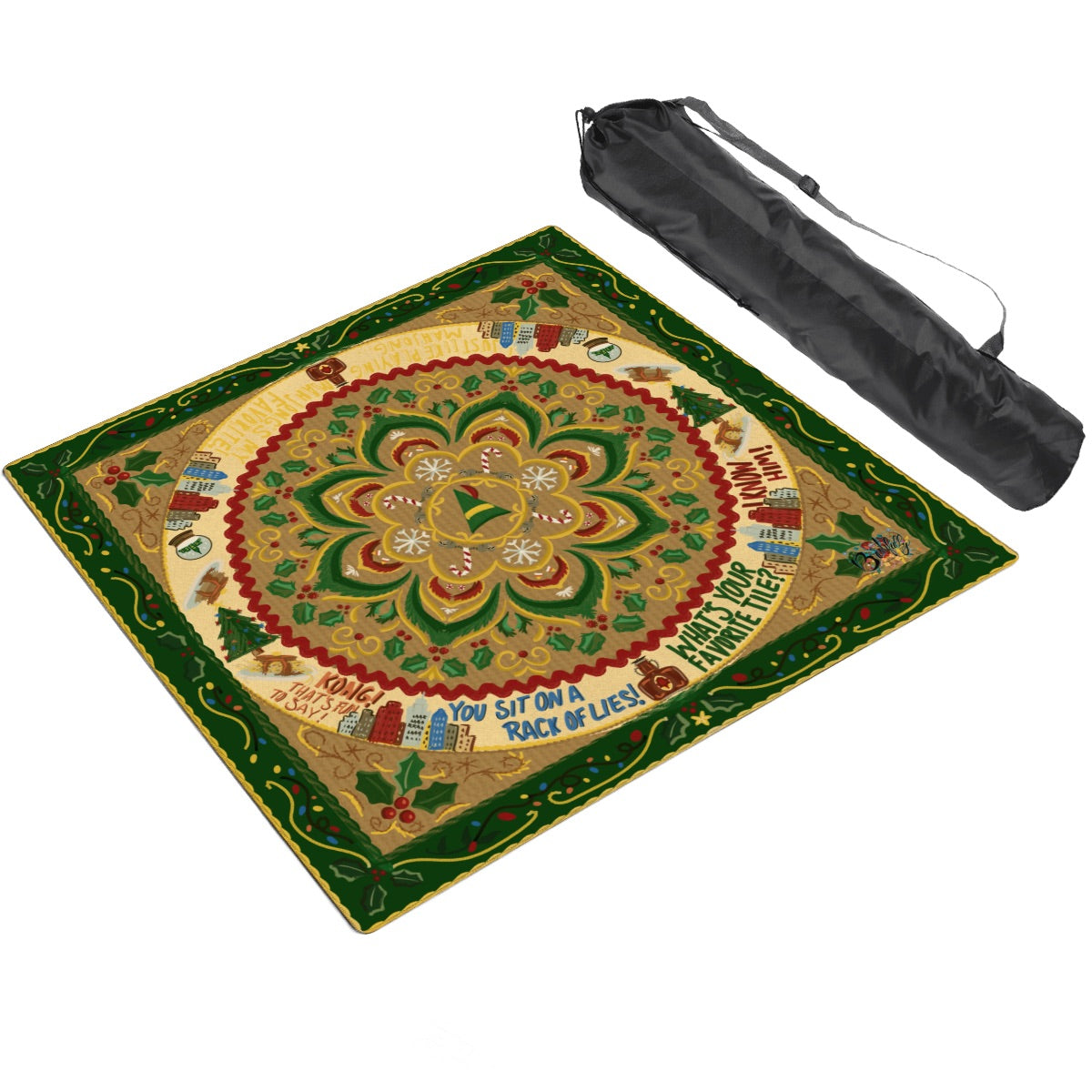 Holiday Memories SleekSurface Christmas mahjong mat by Brewtifully