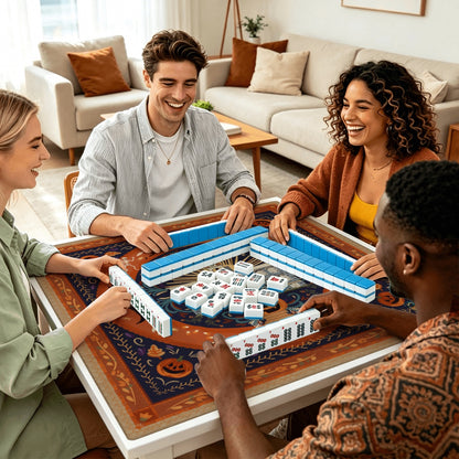Mahjong Mat SleekSurface Nostalgic Halloween  Scenes