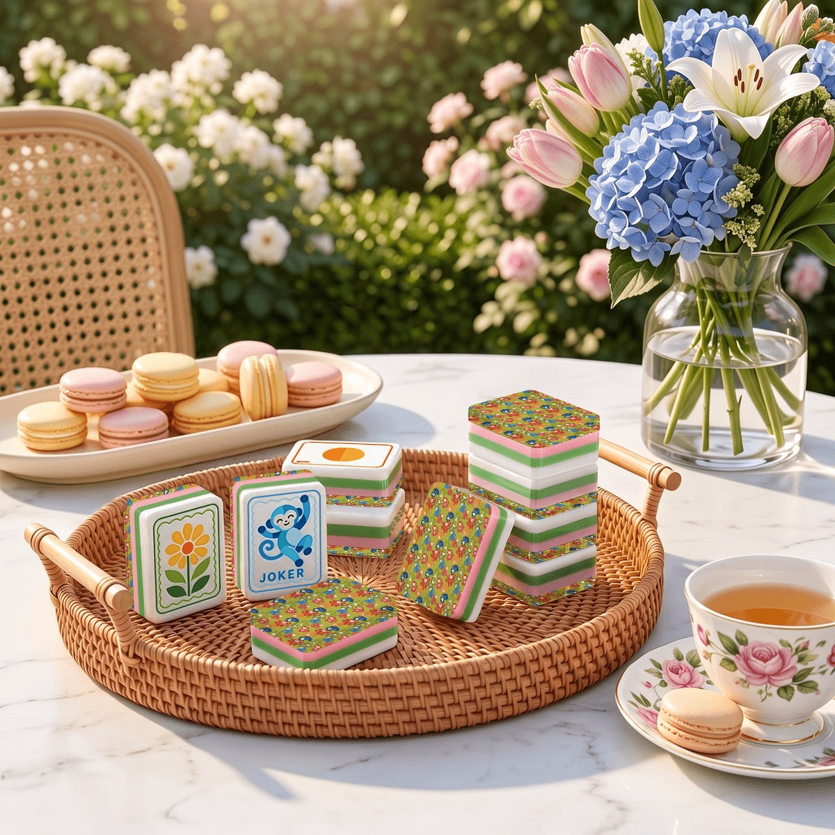 Modern Folk American Mahjong Tiles  4Layer Acrylic in multiple designs