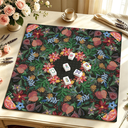 Mahjong Mat SleekSurface (Made in USA) Nature’s Holiday Gifts- Multiple colorways