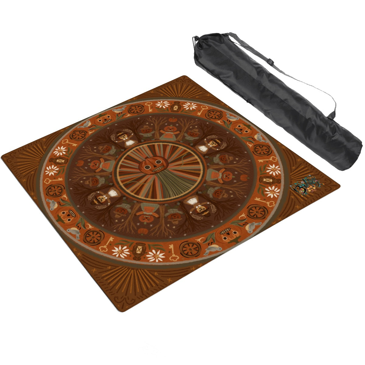 Mahjong Mat SleekSurface Nostalgic Halloween  Scenes