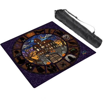 Mahjong Mat SleekSurface Nostalgic Halloween  Scenes