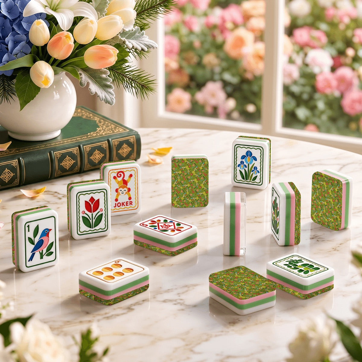 Modern Folk American Mahjong Tiles  4Layer Acrylic in multiple designs