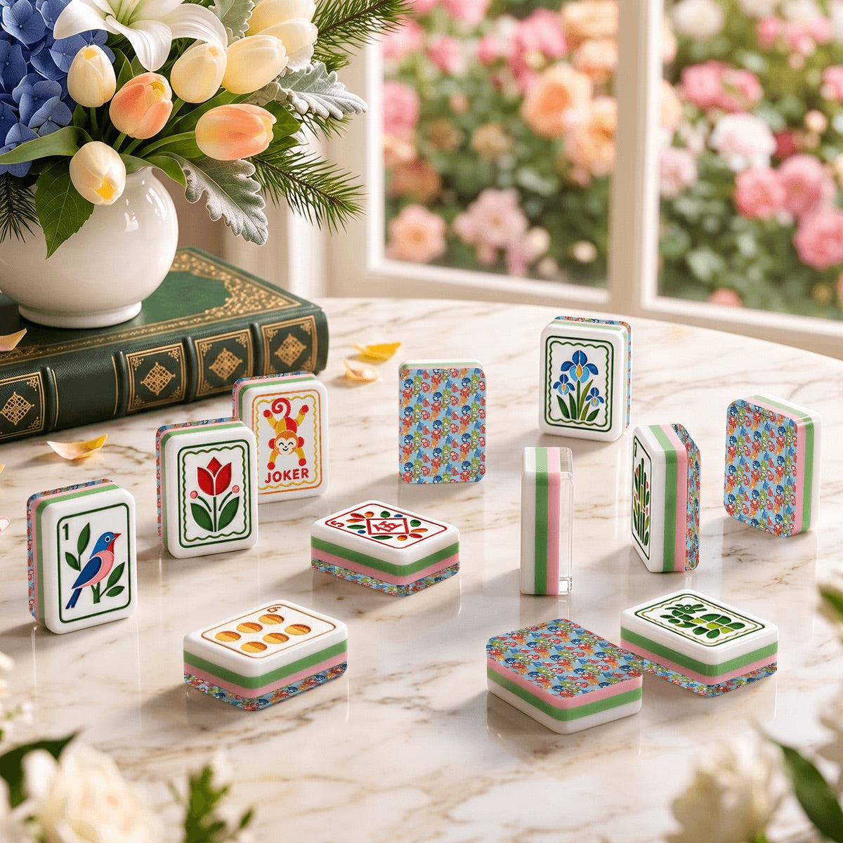 Modern Folk American Mahjong Tiles  4Layer Acrylic in multiple designs