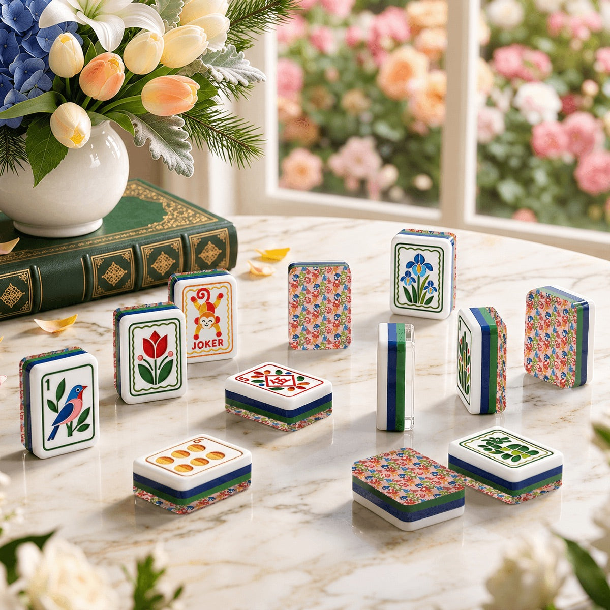 Modern Folk American Mahjong Tiles  4Layer Acrylic in multiple designs