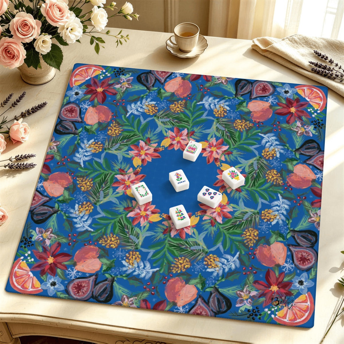 Mahjong Mat SleekSurface (Made in USA) Nature’s Holiday Gifts- Multiple colorways