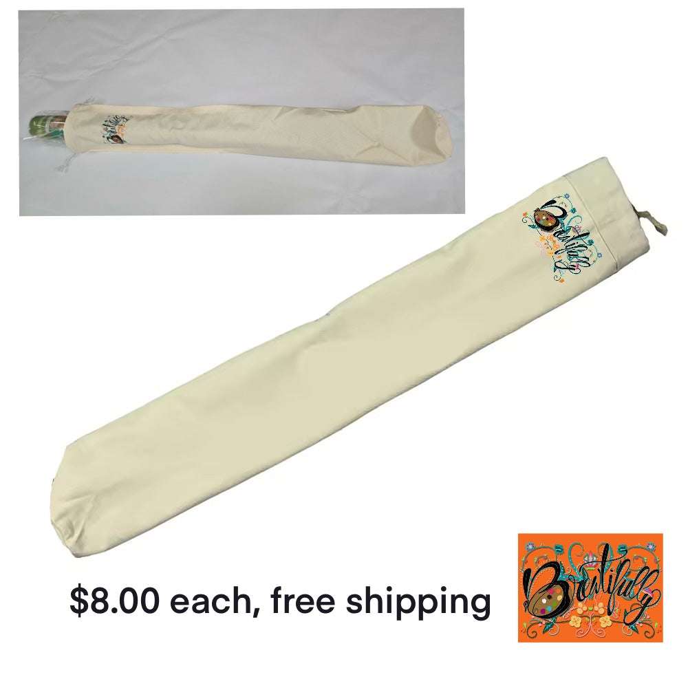 Ivory Canvas drawstring storage bags